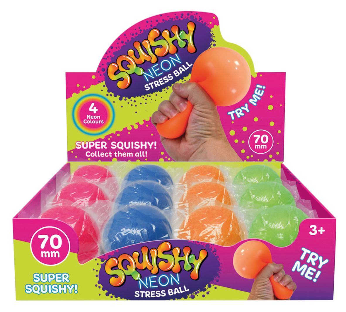 Squishy Neon Stress Ball 70mm image 0